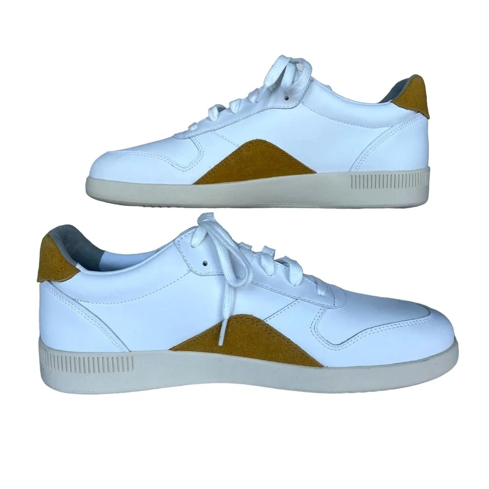 Everlane White Leather Suede‎ Accent Sneakers Mens US 9 Womens US 11 Casual